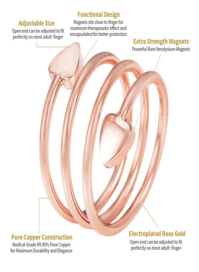 Wollet Copper Magnetic Ring for Women Men, 99.99% Pure Copper Ring with Magnets, Adjustable Jewelry Gift (CPR-0130R, 57.5mm) - Image 3